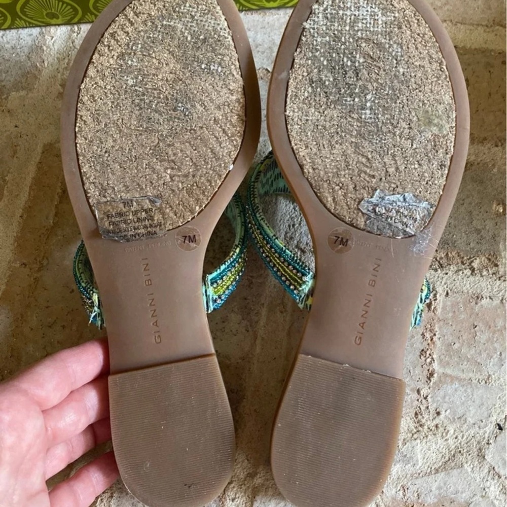 Gianni Bini Oliveira 7 women’s Beaded Crystal Sandals - Blue and Green - Picture 7 of 7